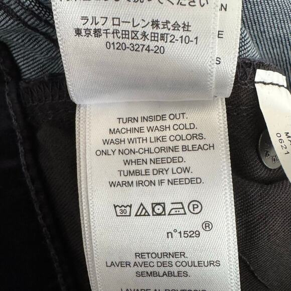 POLO RALPH LAUREN TOMPKINS MID RISE SKINNY VELVET JEANS IN BLACK NWT SIZE 24R - Picture 16 of 16